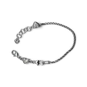 Brighton Heart Slide Charm Holder Bracelet Silver Plated J35532 7-8"